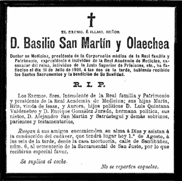 Esquela de "El Imparcial;a"