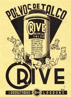 Laboratorios Orive. Polvos de talco. Otro de sus productos
