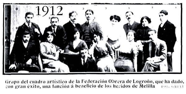 Grupo de teatro de la Federación Obrera Logroñesa