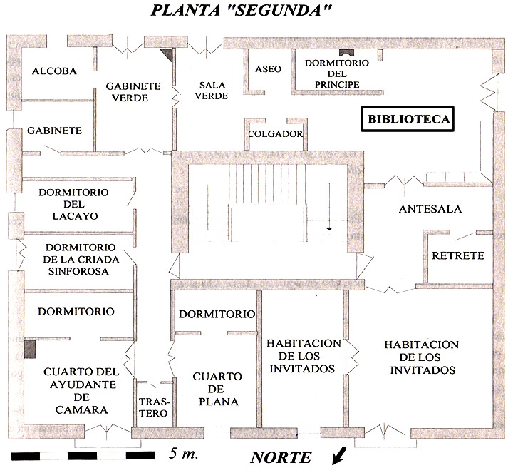 Plano segunda planta. Aposentos de Espartero