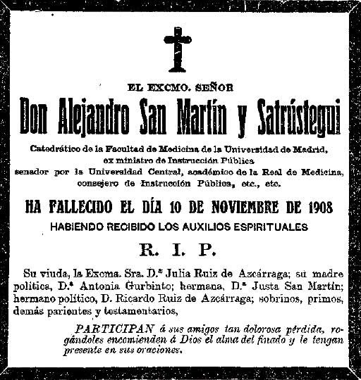 Esquela de "El Imparcial"