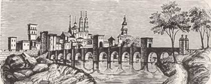 Puente de piedra de Logroño en el siglo XIX