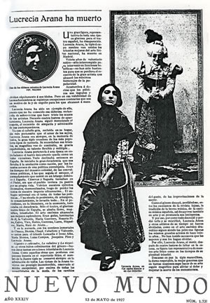 Página de Nuevo Mundo dedicada a
la muerte de Lucrecia: 13 mayo 1927