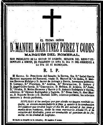 Esquela en "La Correspondencia de España"