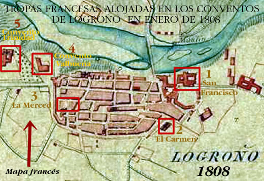 Acuartelamientos de las tropas franceas - invierno 1808