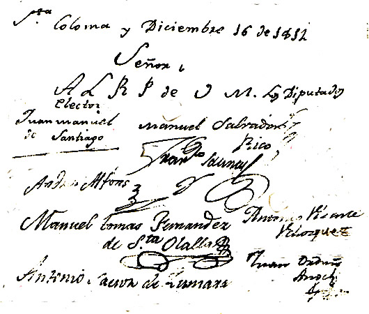 Firmas de los ocho electores