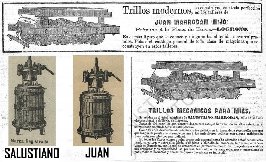 Anuncio de los mismos productos por ambas casas. 1889